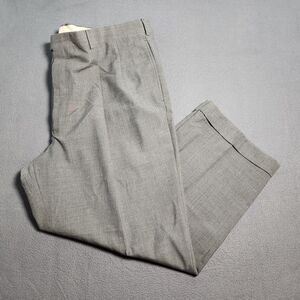 Vtg Corbin Dress Pants Men 44X27 Gray Wool Blend Pleated Cuffed Trousers USA